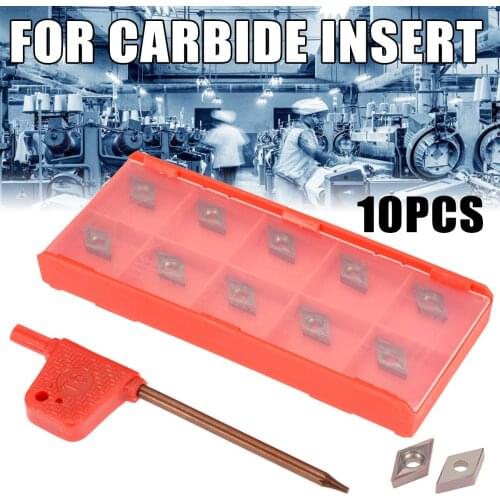 10pcs Carbide Insert DCMT0702 YBC205 Inserts Set with Wrench and Box Mayitr For Lathe CNC Boring Turning Tool