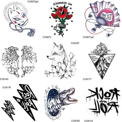 Simple Lines Waterproof Temporary Tattoo Stickers Girls Boys Arm Body Ankle Black Hand Drawn DIY Fashion Tattoo Decals Wholesale