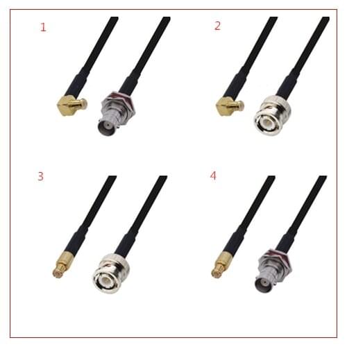 BNC to MCX Adapter Male plug & Female jack Right Angle RF pigtail RG174 Jumper cable