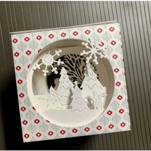 Mmao Crafts Metal Steel Cutting Dies New Kids tree house circle frame Scrapbooking Paper/photo Cards Embossing Dies