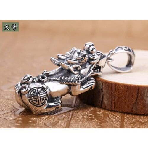 Solid 925 Sterling Silver beast treasure men women pendant Charm jewelry A4739