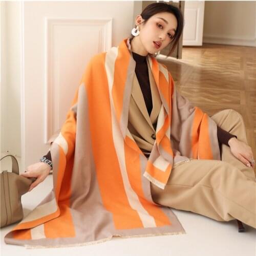 Luxury Women Cashmere Scarf Winter Pashmina Warm Shawls and Wraps Lady Print Thick Blanket Neck Scarves Bufanda