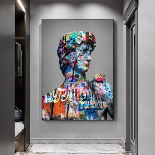 David Sculpture Canvas Paintings on The Wall Graffiti Art Figure Poster Modern Living Room Wall Picture Aesthetic Room Decor