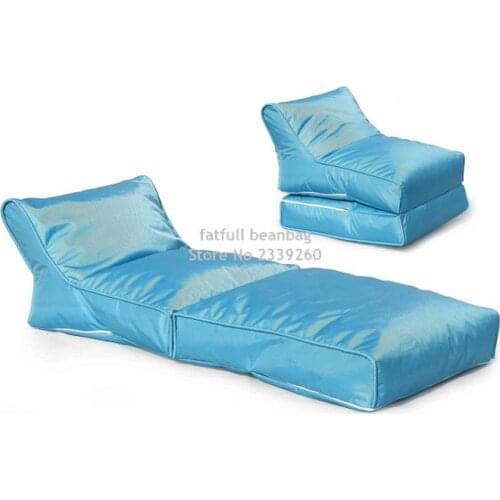 COVER ONLY , no filler - Blue portable bean bag chair, folding outdoor beanbag hammock, Good quality bean furniture- waterproof