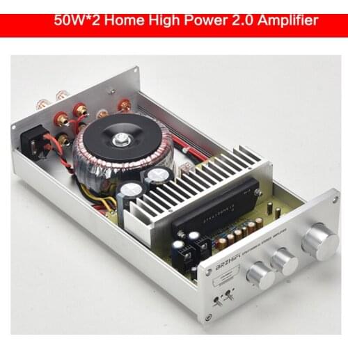 KYYSLB 50W*2 Home High Power 2.0 Amplifier Bluetooth 5.0 DIY HIFI Fever Power Amplifier Class AB Built-in Radiator STK4196MK10