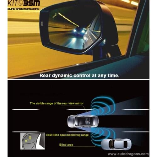 Kitbsm Anti-collision device for Auto Blind Spot detection System Radar Backup Kit 2 Reverse Sensors 2 LED Indicator 1 Alarm