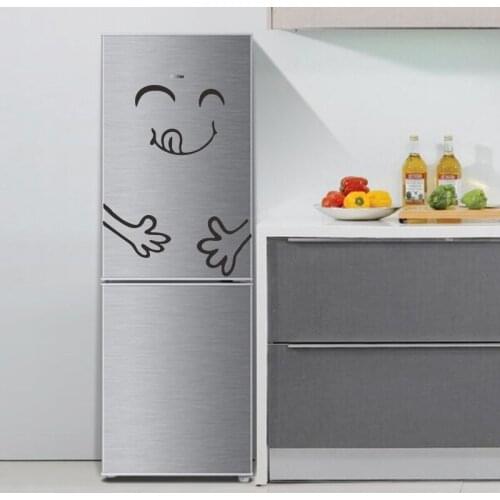 Fridge Vinyl Wall Art Sticker Cute Sticker Stickers for Refrigerator Happy Delicious Smile Face Art Wall Decals Kitchen Decor
