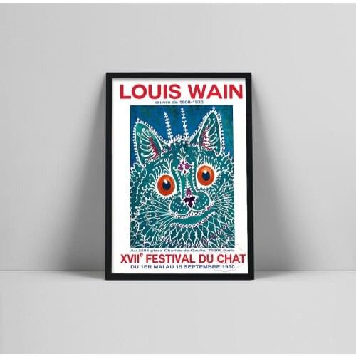 Vintage Poster Canvas Print Animal Cats Canvas Painting Louis Wain Wall Art Retro Pictures Antique Art Bedroom Home Decoration