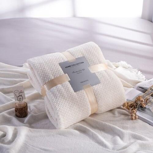 High quality Solid white blanket thick bed cover Super Soft Blankets Winter Warm throw blanket for sofa Bedroom Decor