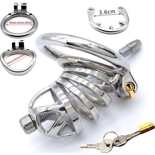 Adults Sex Toys for Men Metal Cock Cage With Stealth Lock Penis Rings Male Chastity Device With Anti-Shedding Ring Catheter Gay