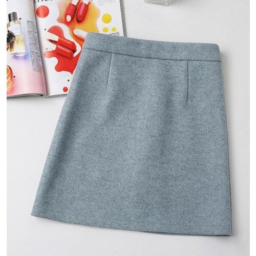 2021 New Autumn Wimter Woolen Skirt for Women High Waisted A-Line Short Mini Skirts Korean Fashion Booty Faldas Mujer Plus Size