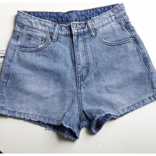 Womens Cotton Denim Shorts High Waist Wide Legs Retro Loose 2020 New Female Shorts