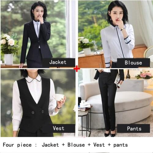 Women Formal Pant Suits Workwear Office Uniform Designs Women Office Suits Blazers Feminino Uniform Elegant Business Skirt Suits