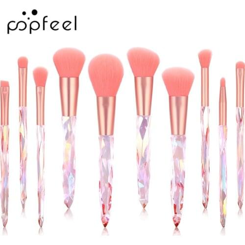 10pcsCrystal Makeup Brushes Sets Cosmetic Foundation Eyeshadow Eyebrow Brushes Beauty Make Up Brush Maquiagem Brochas Maquillaje