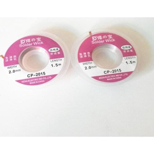 2 /5 /10pcs 1.5m/5ft 1m Width 2.0mm Solder Wick Remover Desoldering Braid Solder Remover Sucker Flux Wick Cable Wire 2018 Hot
