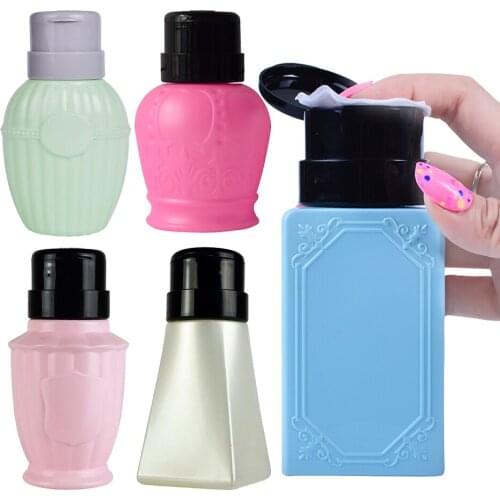 200ML Empty Pump Bottle Alcohol Press Lotion Liquid Container Subpackage Refillable Container Nail Cleaner Tools Equipment SA178