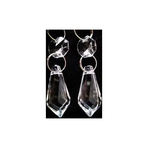 30pcs Wedding Cake Decorative Crystal Accessory Crystal Octagon Beads connected with 12mm rings Strand