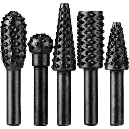 5pcs Steel Rotary Burrs Rotary Craft Rasp File Wood Bits Grinding Power Woodworking Hand Tool Accessories Nail Files