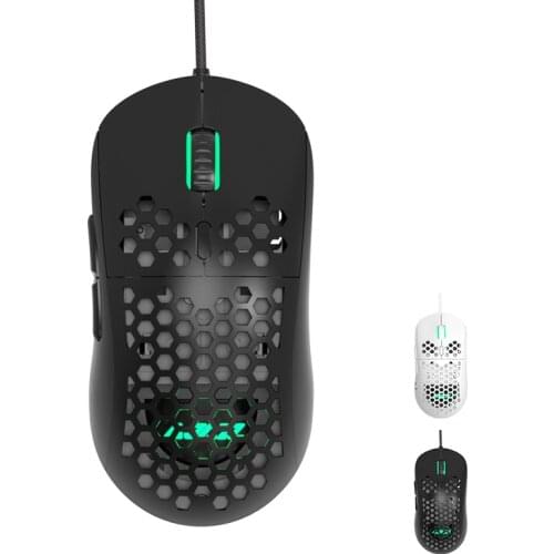 AJAZZ Aj380 New Light Weight Wired Mouse 10000DPI 16000DPI Gaming Mouse Aj380R Hollow-out Design 6 Keys Adjustable 6 DPI Mice