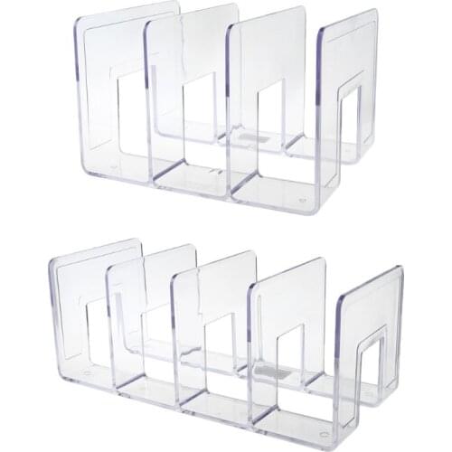 Acrylic Transparent Multi-layer Bookend Decorative Book Shelf Home Room Office School Library Stationery Supplies Gifts R9UA