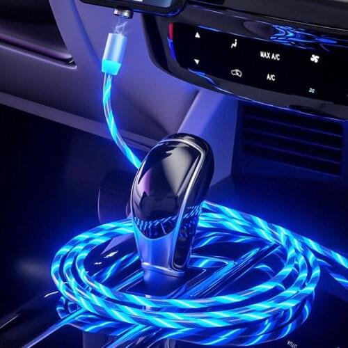 Car Led Glow Flowing Charging Cable Magnetic Usb Charging Cord For Audi A3 8l 8v 8p A4 B5 B6 B7 B8 A5 A6 C5 C6 C7 A7 A8 Q5 Q7