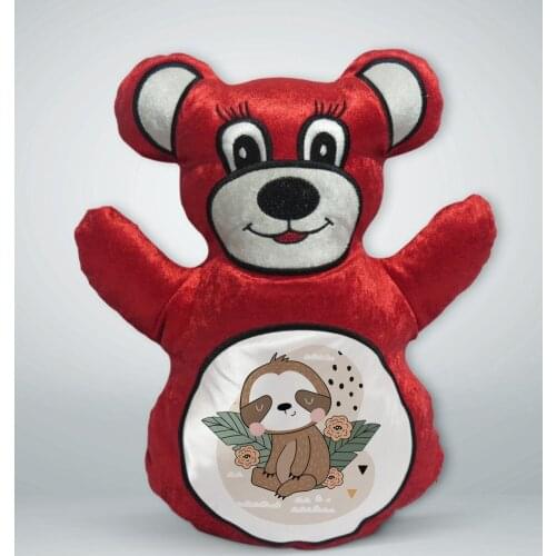 BK Gift Lazy Animal Design Red Teddy Bear Yastık-1