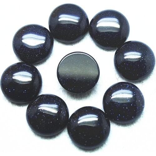 5PCS Nature Blue Sand Stone Cabochons Round Shape Size 16MM NO HOLE Wholesale Semi Precious BEADS DIY SELLING ACCESSORIES