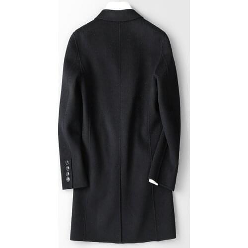 Double-sided 100%Wool Coat Men Spring Autumn Long Jacket Windbreaker Mens Coats and Jackets Abrigo Hombre 8812 KJ1550