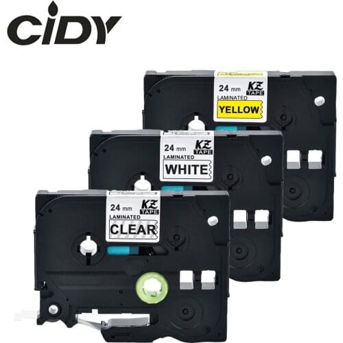 CIDY 3Pcs tze151 tze251 tze651 24mm Tze Label Tape Cartridge For Brother P touch PT-E500W PT-E100B