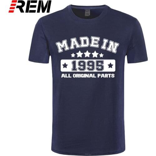 REM tee Fashion Made In 1995 T Shirts Men Cotton Funny O Neck Birthday Gift T-shirt Tops Tee Cool Mans Tshirt