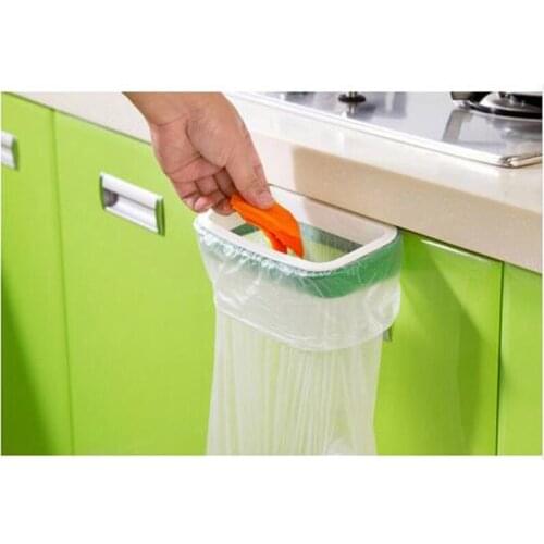 Hot 1 Eco-Friendly Hanging Kitchen Cabinet Hanging Trash Rack Cupboard Door Back Trash Rack Storage Garbage Bag Holder 12.5*22cm