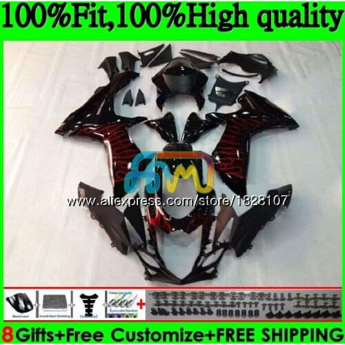 Injection For SUZUKI GSXR 600 750 GSXR750 11 12 13 14 15 39BS.14 K11 GSXR600 Red flames 2011 2012 2013 2014 2015 2016 Fairing