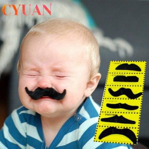 CYUAN 12pcs Halloween Party Creative Funny Costume Pirate Party Mustache Cosplay Fake Moustache Fake Beard For Kids Adult Decor