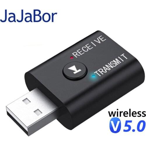JaJaBor Bluetooth 5.0 Car Kit Handsfree Audio USB Adapter 2 In 1 Bluetooth Receiver Transmitter AUX 3.5mm Jack For Earphone