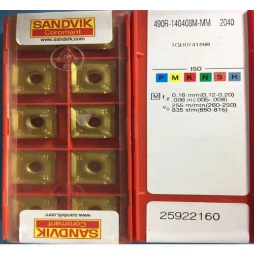 10PCS CARBIDE INSERT 490R-140408M-MM 2040