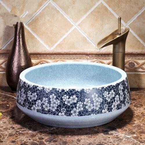 Bathroom ceramic counter top sink round wash basin europe art basin lavabo bathroom countertop basin bathroom sink