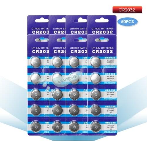 Kpay 50pcs CR2032 CR 2032 3V Li-ion Button Coin Battery ECR2032 DL2032 BR2032 remote control electronic Watch Car key MP3