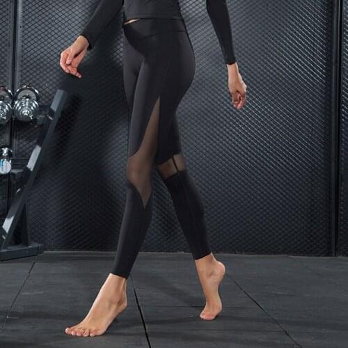 Fitness Yoga Sports Push Up Leggings Gym Workout Sports Sexy Elastic Mesh Yoga Pants Women Running Clothing Tights Sportswear