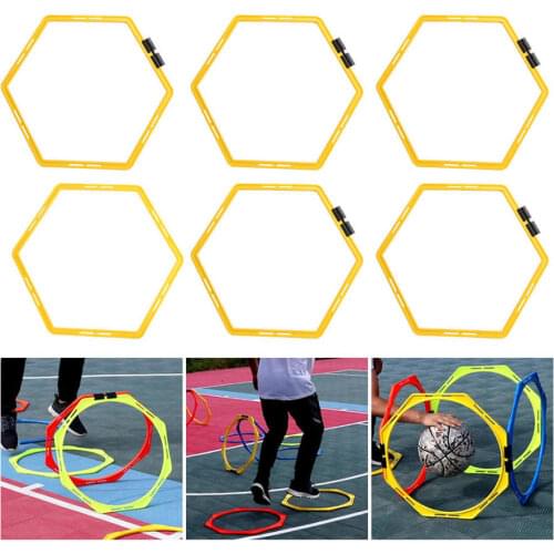 6pcs40cm octagon multifunctional agile circle fitness ring basketball football soccer training equipment foot step training ring