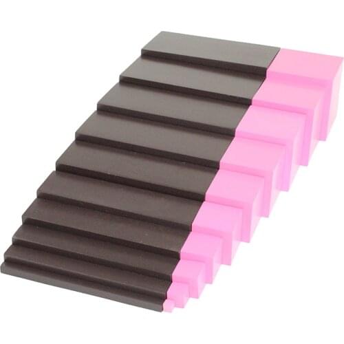 Montessori Wooden Toys Kindergarten Child Learning aids home version Brown ladder Pink tower sensory toys