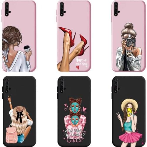 For Huawei Nova 5T Case YAL-L21 Pretty Girls Silicon Soft Bumper Cover Phone Case for Honor 20 Pro Nova 5T Back Coque Cover Case