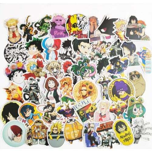 50Pcs My Hero Academia Suitcase Stickers Laptop Skateboard Izuku Midoriya Might Boku No Hero Academia Anime Character Decals
