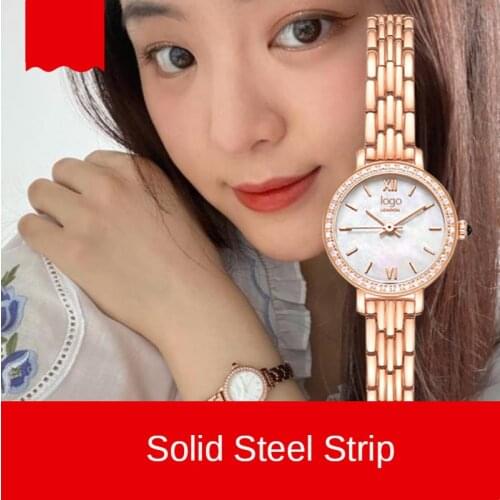 2021 new watch female diamond small gold watch temperament waterproof quartz watch simple starry ladies watch