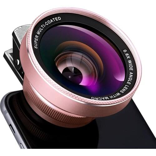 2 in 1 Mobile Phone Lens 4K HD 15X macro 0.6X Wide Angle Lens for iPhone 8 10 X Samsung LG Camera Kit Mobile Phone Accessories