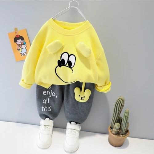 Baby Boy Girls Clothes Spring Autumn Children Cartoon T-shirt+Pants 2Pcs/sets Infant Outfit Kids Toddler Casual Tracksuits set