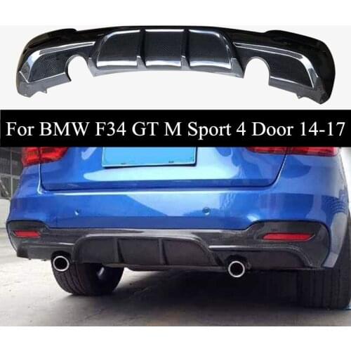 One Outlet Real Carbon Fiber Car Rear Bumper Diffuser Lip Spoiler For B-MW 3 Series GT F34 M Sport 4 Door 2014-2017
