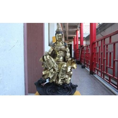 Song voge gem S1428 21 Tibet Buddhism Bronze Copper Gild Lotus leaf Guan Yin Kwan-yin Boddhisattva