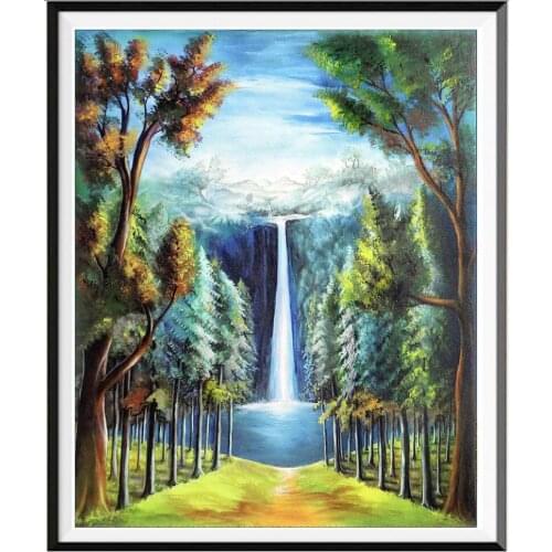 Landscape Rural Woods Beach Flowers DIY Embroidery 11CT Cross Stitch Kits Needlework Craft Set Printed Canvas Wholesale