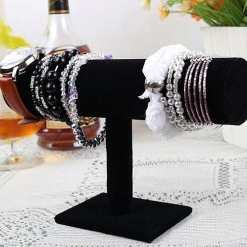 Velvet Leather T-Bar Jewelry Display Stand Bracelet Watch Jewelry T-Bar Display Stand Holder Rack Soft to Touch Jewelry Stand