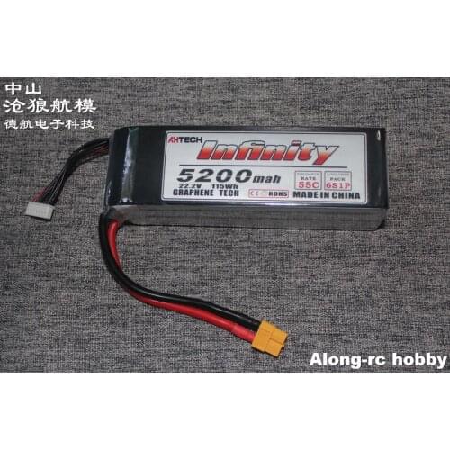 RC airplane part Infinity 6S 22.2V 5200mAh 55C Graphene LiPo Battery Rechargeable XT60 Plug Connector Support FAST Charger